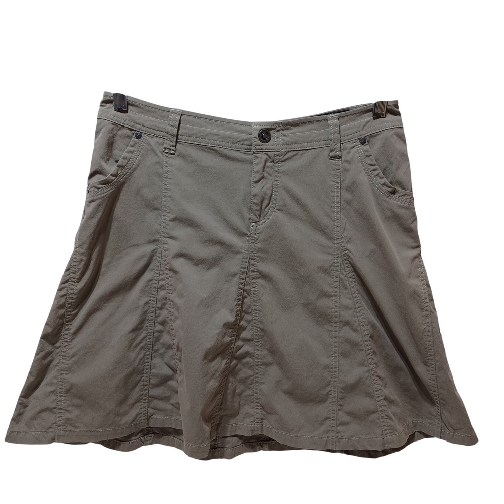 Kuhl Womens 6 Splash Skirt Khaki A-Line Stretch Hiking Outdoors Granola Girl